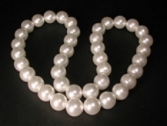 Lange Perlenkette mit 40 dicken Perlen Perlenschmuck Collier