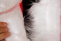 Weihnachtsmann Nikolausmantel Samtplüsch Pellerine und Zottelbesatz Handschuhe