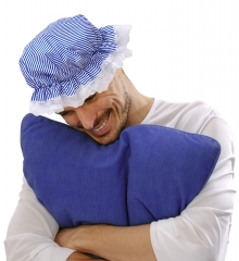 Schlafmütze Nachtmütze gestreift blau weiß Schlafwandler