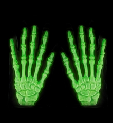 Skeletthandschuhe 3D fluoreszierend Knochen Skelett Sensemann