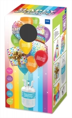 Helium Set komplett Happy Birthday Geburtstagsballons 18 Teile