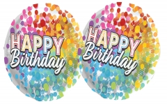 Helium Set komplett Happy Birthday Geburtstagsballons 18 Teile