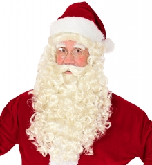 Nikolaus Weihnachtsmann Bart und Perücke im Set Santa Claus