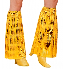 70er Disco Style Paillettenstulpen Stulpen Schlag gold oder silber