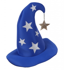 Zauberer Zauberhut Zaubererhut blau mit Sternen