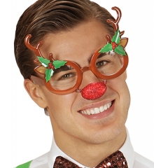 Weihnachtsbrille Partybrille Rentier Rudolf Nikolaus Weihnachten Apres Ski