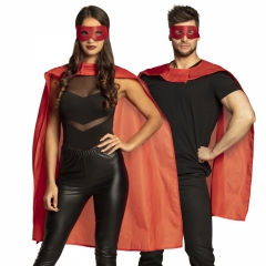 Superheld Held Hero Umhang Augenmaske schwarz oder rot