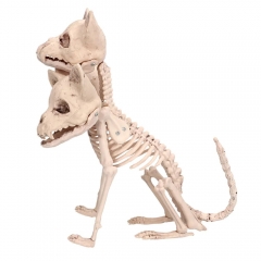 Skelett Knochengerüst 3 köpfige Hundeskelett, Halloweendekoration Party Deko