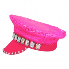 Festival Pride Schirmmütze Partymütze Rocker Pailletten Strass