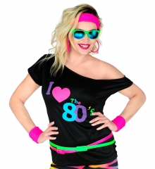 80er Jahre Shirt neon Festival Mottoparty