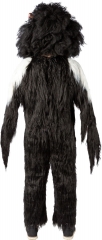 Felloverall Krampus Zottelmonster Tieroverall schwarz-weiß