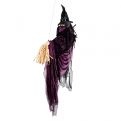 Halloweendekoration fliegende Hexe auf Hexenbesen Halloween