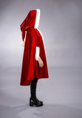 Weihnachtscape mit Kapuze Nikoläusin Weihnachtsfrau rotes Cape