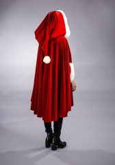 Weihnachtscape mit Kapuze Nikoläusin Weihnachtsfrau rotes Cape