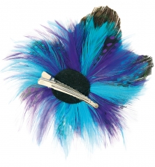 Pfau Haarklammer Federschmuck mit Haarclip Vogel