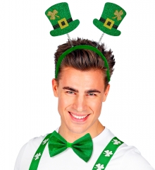 St. Patricks Day Irland Party-Set Haarreif Zylinder und Fliege