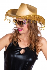 Cowboyhut gold Cowboy Festival goldener Hut Partyhut