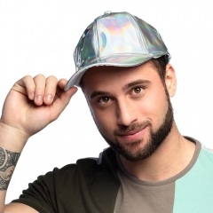 Basecap Mütze Holo silber Festival Techno Streetwear