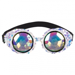 Partybrille Mirage Festival Look Reality silber gold Regenbogen