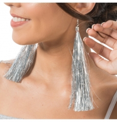 Ohrringe silber gold pink Lametta Festival Party auffallende Ohrringe