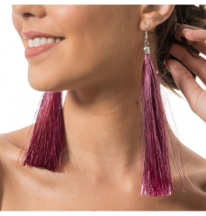 Ohrringe silber gold pink Lametta Festival Party auffallende Ohrringe