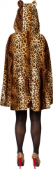 Cape Umhang mit Kapuze Leopard Leopardenkostüm Raubkatze