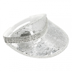 Sonnenblende Sonnencap Spiegelhut Party Look silber Festival Beach Strand