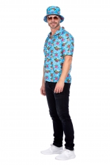 Hawaiihemd Festivalhemd Anglerhut Eimerhut Partyhemd Palmen