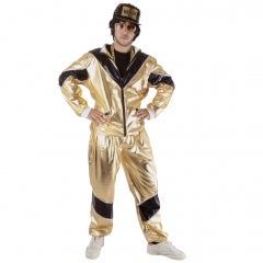 Jogginganzug gold Trainingsanzug Proll Rapper Festival 80er 90er Jahre