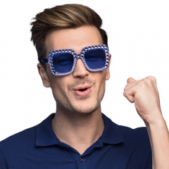 Partybrille Bling Bling blau Festival Junggesellenabschied Männertour