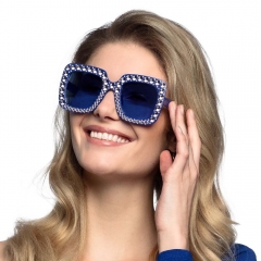 Partybrille Bling Bling blau Festival Junggesellenabschied Männertour