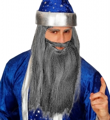 Langer Bart Vollbart grau Rocker Zwerg Weihnachtsmann Zauberer
