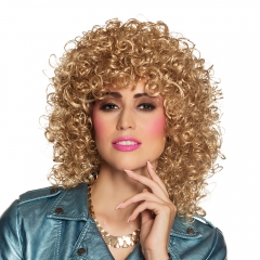 Perücke Lockenperücke Blond Schwarz oder braun 80er Jahre Dauerwelle