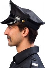 Polizeimütze schwarz Polizei Police Polizeikappe größenverstellbar