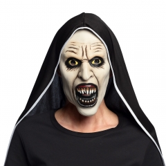 Nonne Horror Nonne Screaming Halloweenmaske mit Kapuze Horror