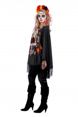 Poncho Umhang Tag des Todes Día de los Muertos Mexiko
