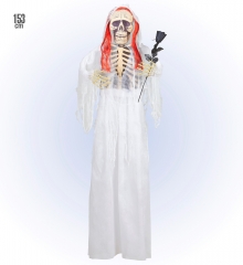 Skelettbraut oder Skelettbräutigam Halloweendekoration Skelett 153cm