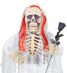 Skelettbraut oder Skelettbräutigam Halloweendekoration Skelett 153cm