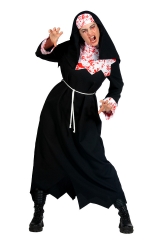 Nonne Halloweenkostüm Horrornonne blutiges Nonnenkostüm Halloween