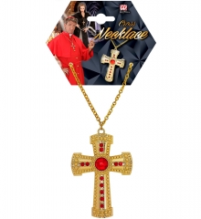 Kette Sankt Nikolaus Bischof mit Kreuz de Luxe Kreuzkette Königskette