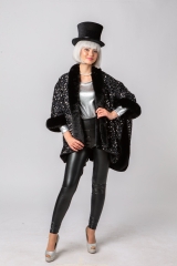Paillettenponcho Jacke Umhang Cape Edel Elegant Poncho Gala Show