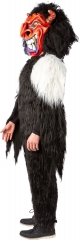 Felloverall Krampus Zottelmonster Tieroverall schwarz-weiß