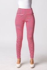 Ringel Leggings gestreifte Hose in rot/weiß Material:Baumwolle