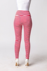 Ringel Leggings gestreifte Hose in rot/weiß Material:Baumwolle