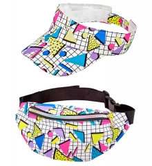 Schirmmütze u. Bauchtasche 80er 90er Jahre Look Festival Reality Party