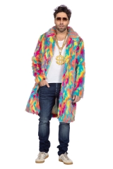 Plüschmantel bunt Pelzmantel Kunstpelz Proll Festival Reality Pride