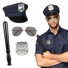 Polizei Polizei-Set mit Polizeimütze,Polizeibrille, Polizeiabzeichen.......