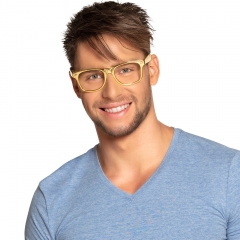 3x Partybrille gold Mottoparty Festival Spaßbrille