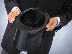 Hoher Zylinder schwarz mit Satinüberzug High Top Hat