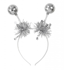 Alien Außerirdischer Glitterhaarreif Discokugel silber Galaxia